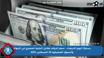 رسميًا اليوم الأربعاء.. سعر الدولار مقابل الجنيه المصري في البنوك والسوق المصرفية 20 أغسطس 2025